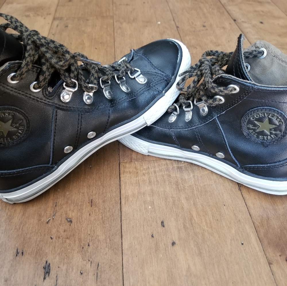 Leather Converse High Tops